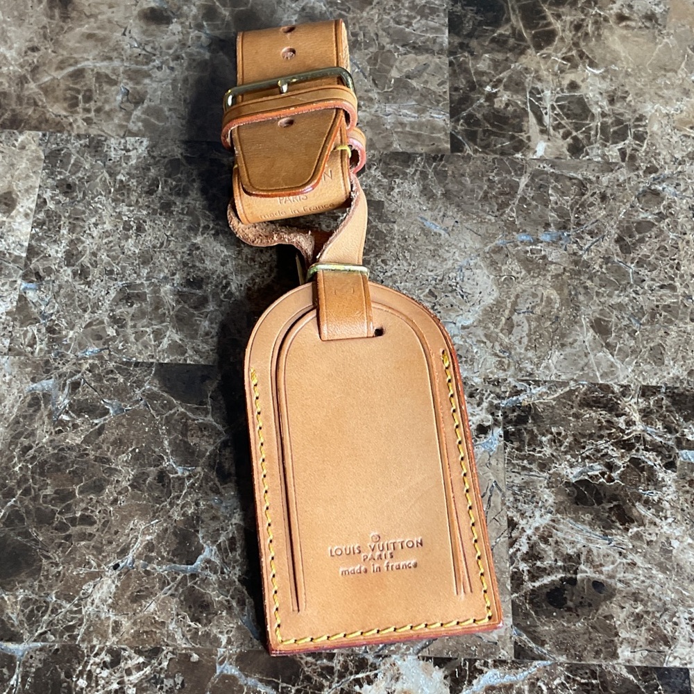 Louis Vuitton Brown Leather Luggage Tag